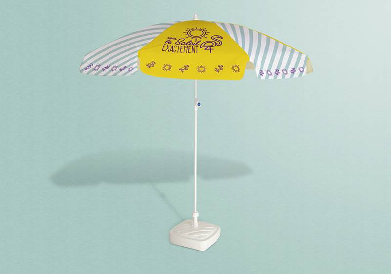 impression de logo sur parasol plage marseille graphiste imprimeur
