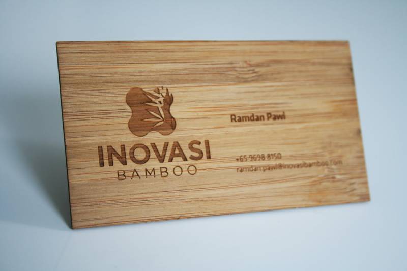 carte de visite bois bambou haut de gamme luxe gravure et perforation marseille aix en provence