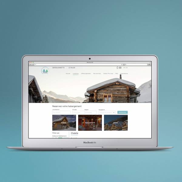 maquette de site internet logement en ligne station de ski