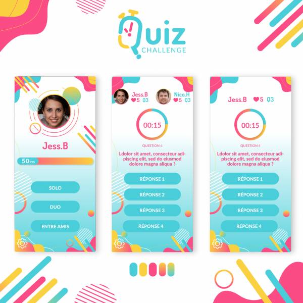 création graphique pour application mobile jeu de quiz