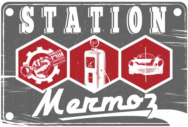 logo station service vintage mermoz  marseille