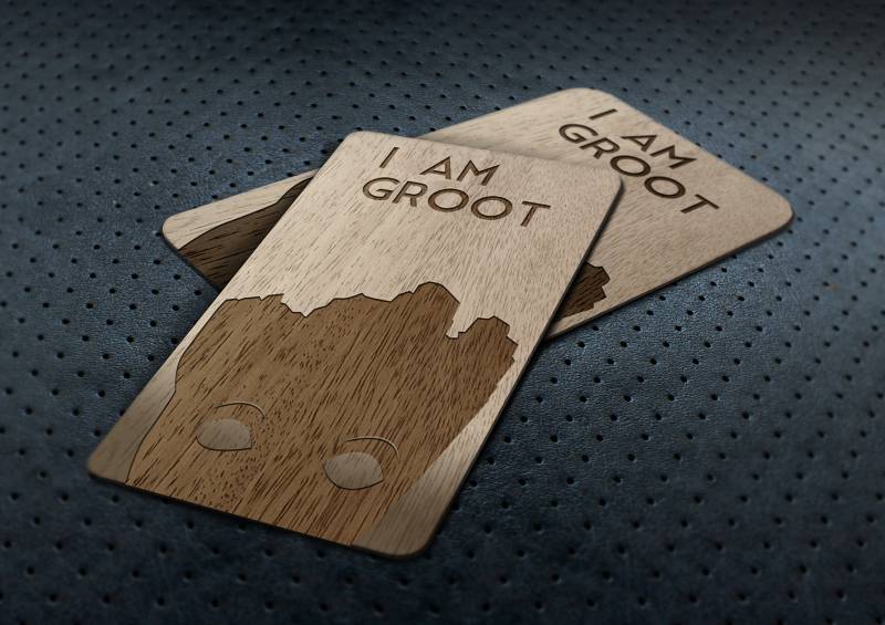 carte de visite originale en bois, Groot