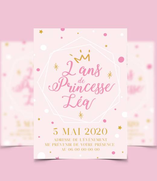invitation anniversaire princesse fille à personnaliser marseille